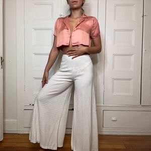 Vintage White Wide-Leg Pants